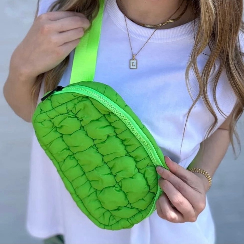 Quilted Bum Bag in Green
